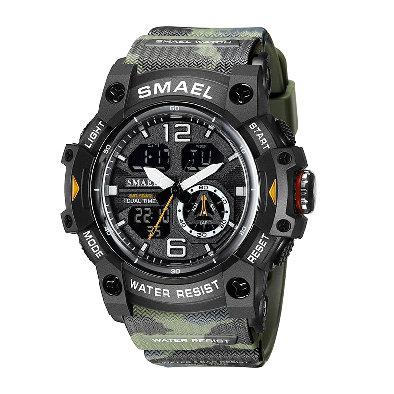 2022 New SMAEL Dual Time Men Watches 50m Waterproof Military Watches for Male 8007 Shock Resisitant Sport Watches Gifts Wtach PAP SHOP 42