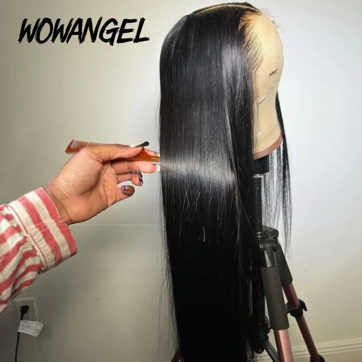 WOW ANGEL HD Lace Front 250% 13x6 HD Lace Front Wig Straight Invisible HD Lace Melt Skin HD Lace Front Human Hair Wig prepluck PAP SHOP 42